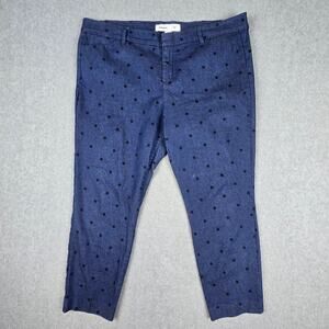 🌼Old Navy Womens 16 Petite Blue Polka Dot Pixie Ankle Pants 38" Waist